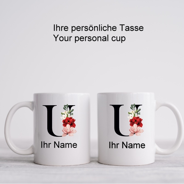 Letter U Monogram Mug